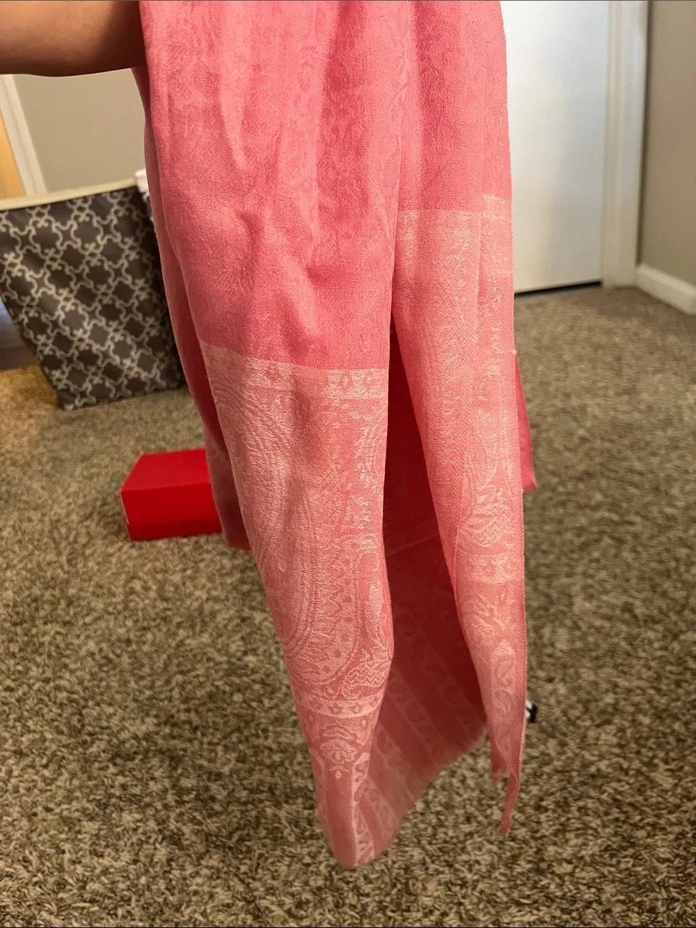 Elegant pink pashmina - extra sized to use as a shawl, top, cover, or scarf